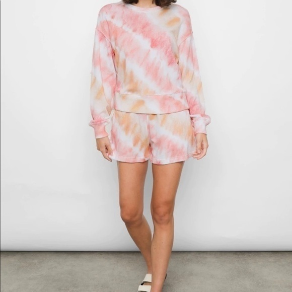 Rails Pink Orange Sunset Tie Dye Jane Pull On Sweat Shorts - Picture 3 of 15